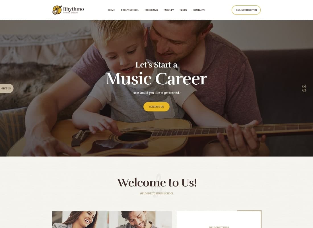 Rythmo | Music School WordPress Theme Website Template