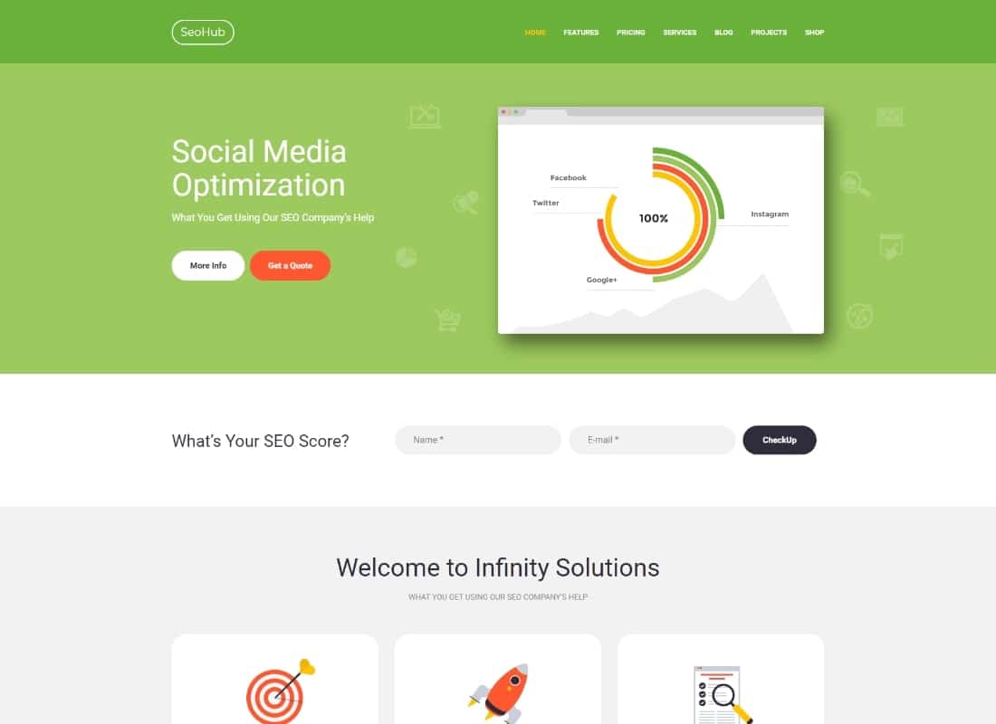 SEOHub - A Colorful SEO & Marketing Agency WordPress Theme Website Template