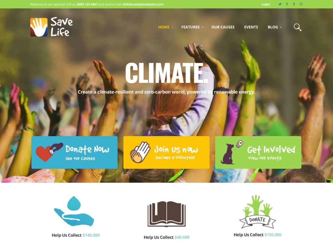 Save Life | Non-Profit, Charity & Donations WordPress Theme Website Template