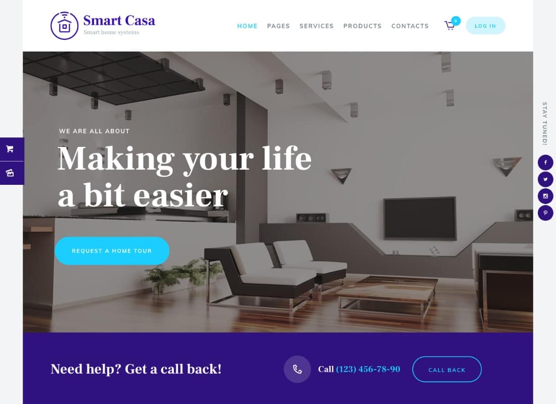 Smart Casa | Home Automation & Technologies WordPress Theme Website Template