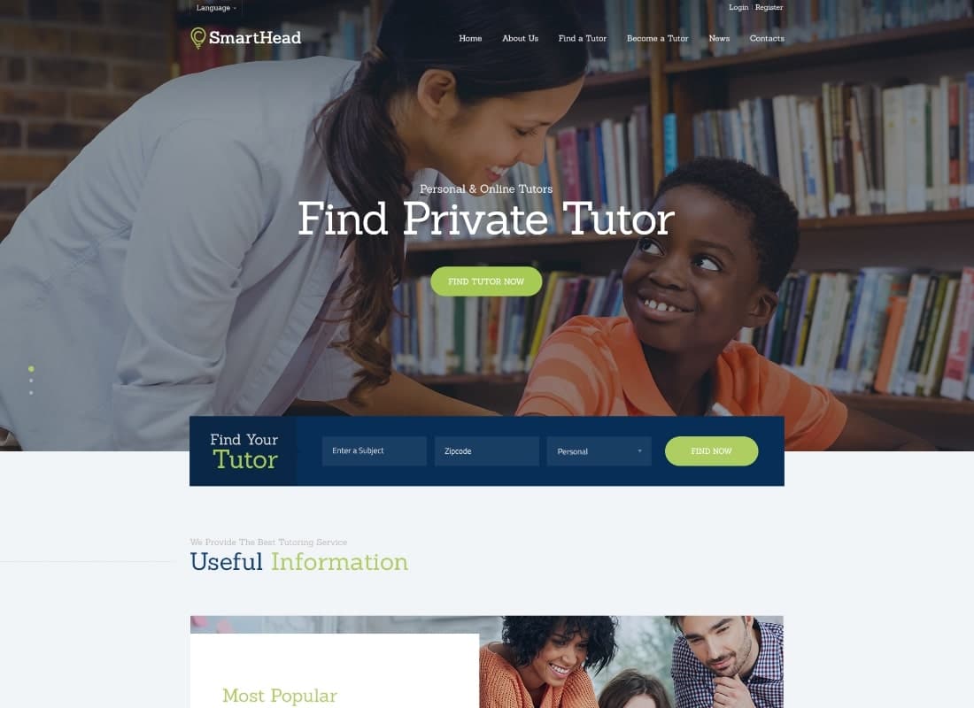 SmartHead | Tutoring Service & Online School WordPress Theme Website Template