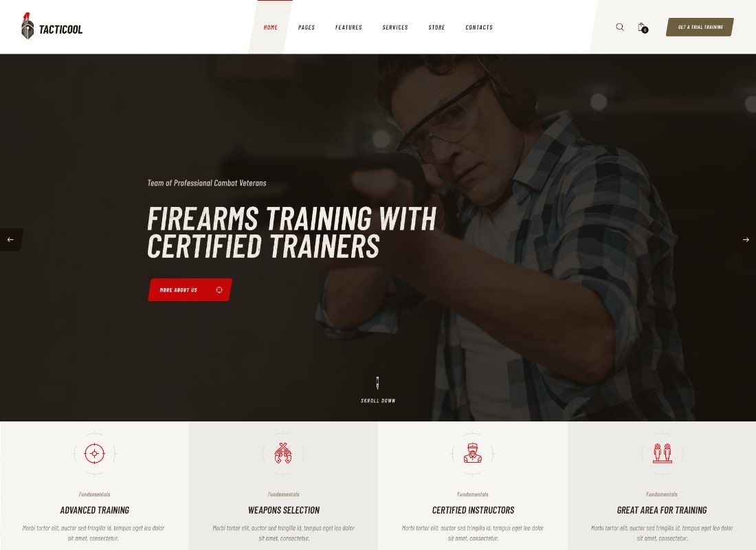 Tacticool | Shooting Range & Gun Store WordPress Theme Website Template