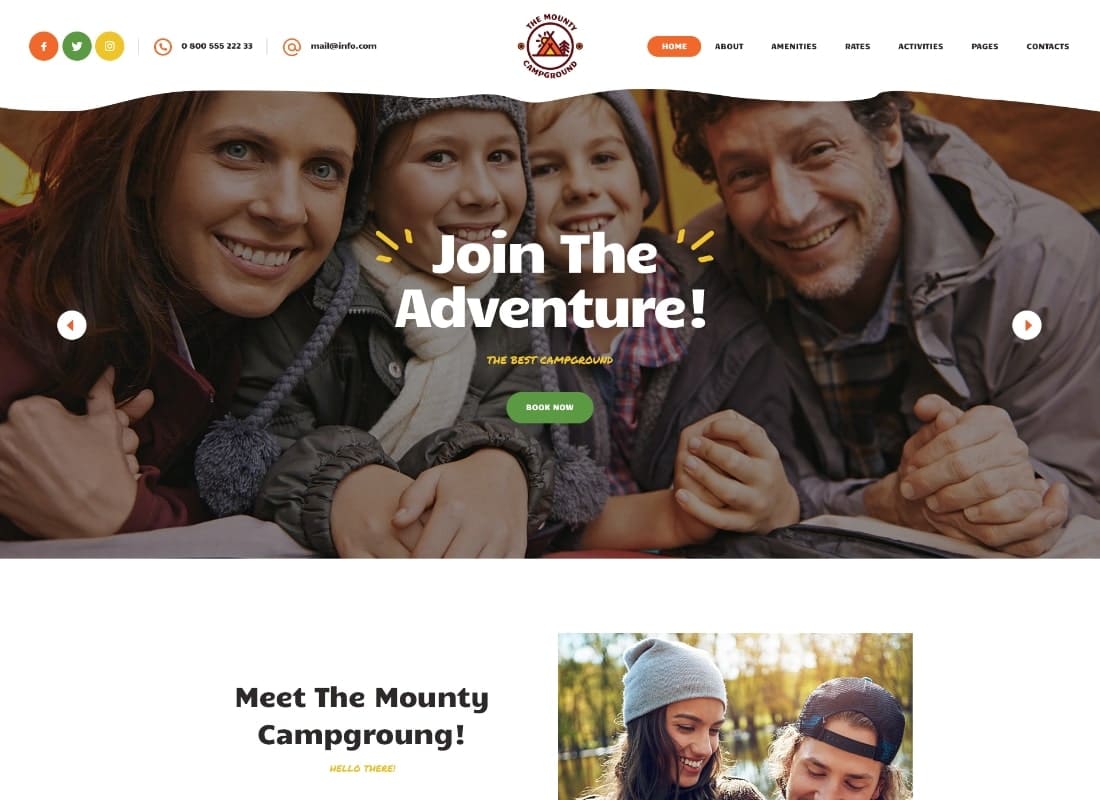 The Mounty | Campground & Camping WordPress Theme Website Template