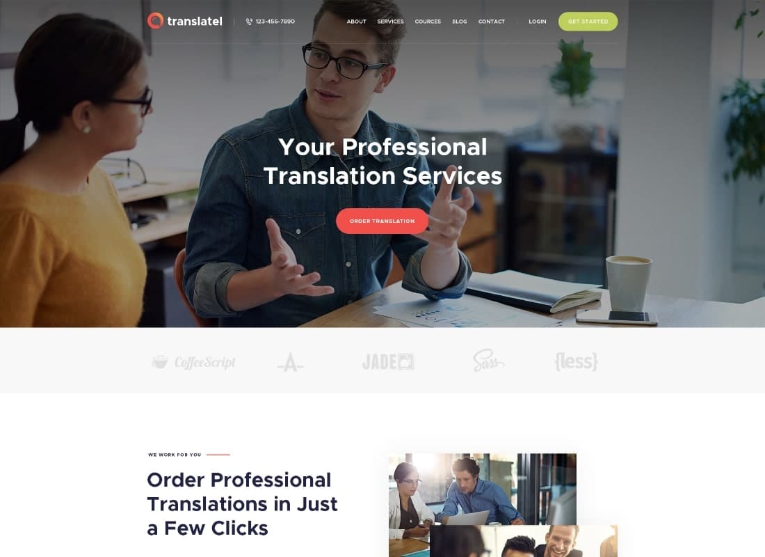 Translang | Translation Services & Language Courses WordPress Theme Website Template