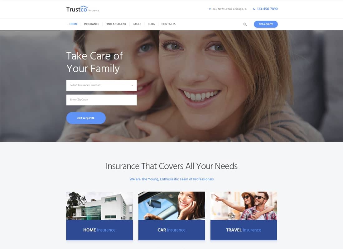 Insurance Agency, Finance & Business WordPress Theme Website Template