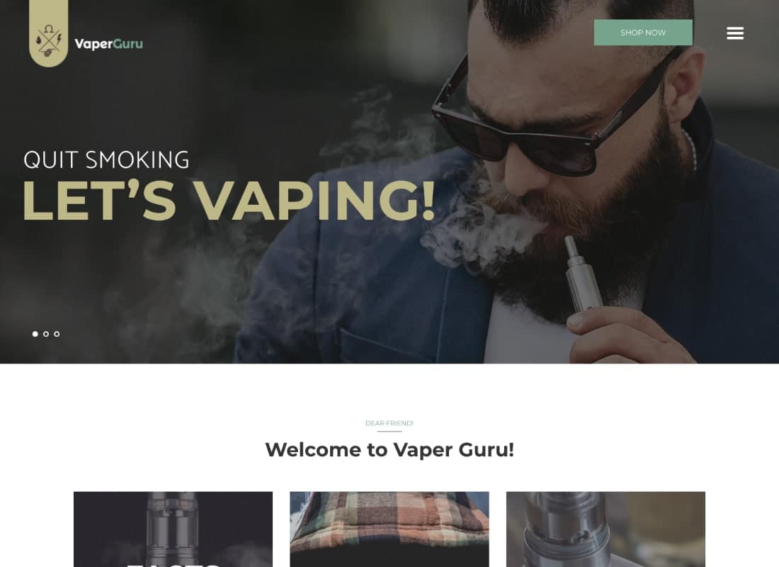 VaperGuru - Vapers Community & Cigarette Store WordPress Theme Website Template