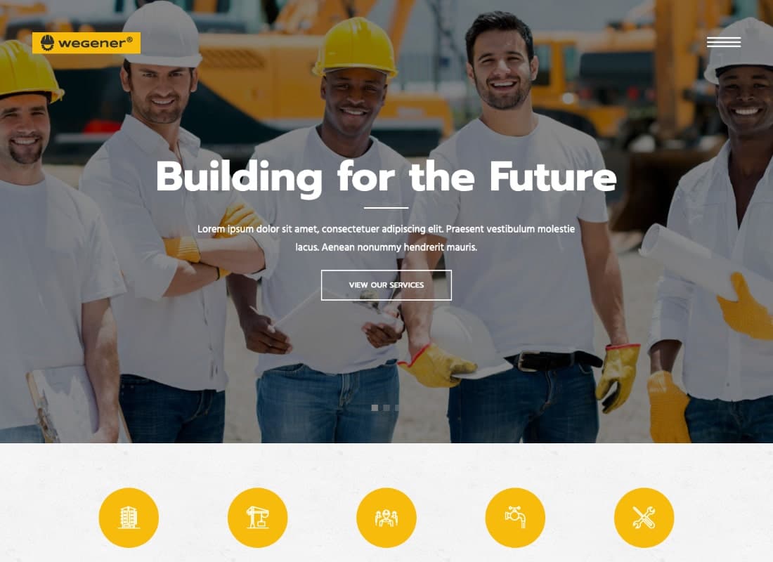 Wegener | Construction Business & Engineering Building WordPress Theme Website Template
