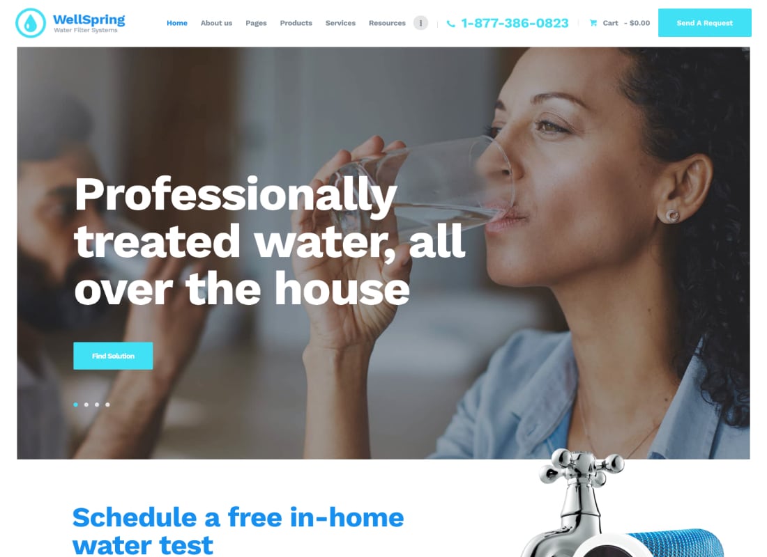 WellSpring | Water Filters & Drinking Water Delivery WordPress Theme Website Template
