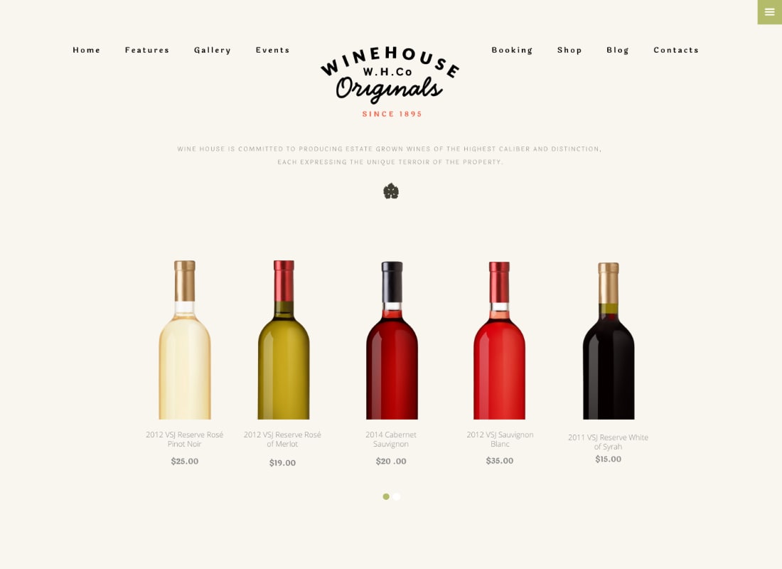 Wine House | Vineyard & Restaurant Liquor Store WordPress Theme Website Template