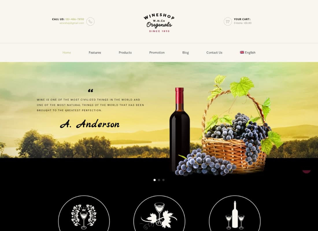   WineShop - Food & Wine Online Store WordPress Theme Website Template