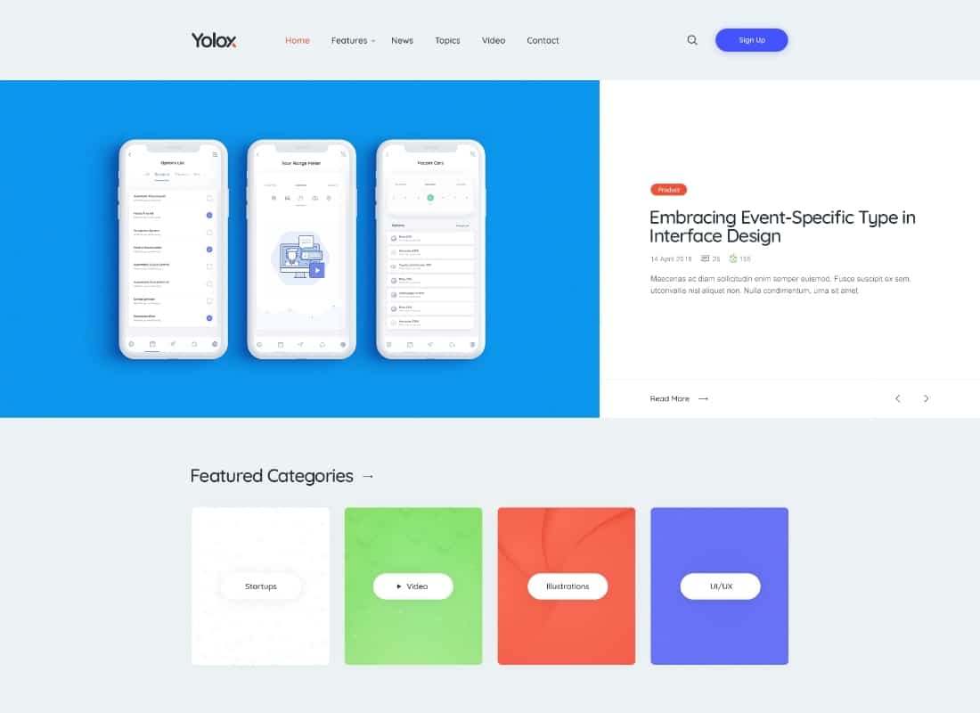 Yolox | Modern WordPress Blog Theme for Business & Startup Website Template