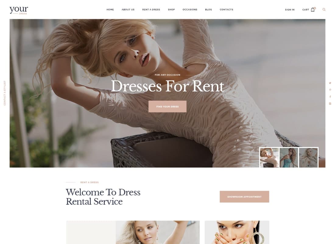 Your Dress | Clothes Rental Services WordPress Theme  Website Template