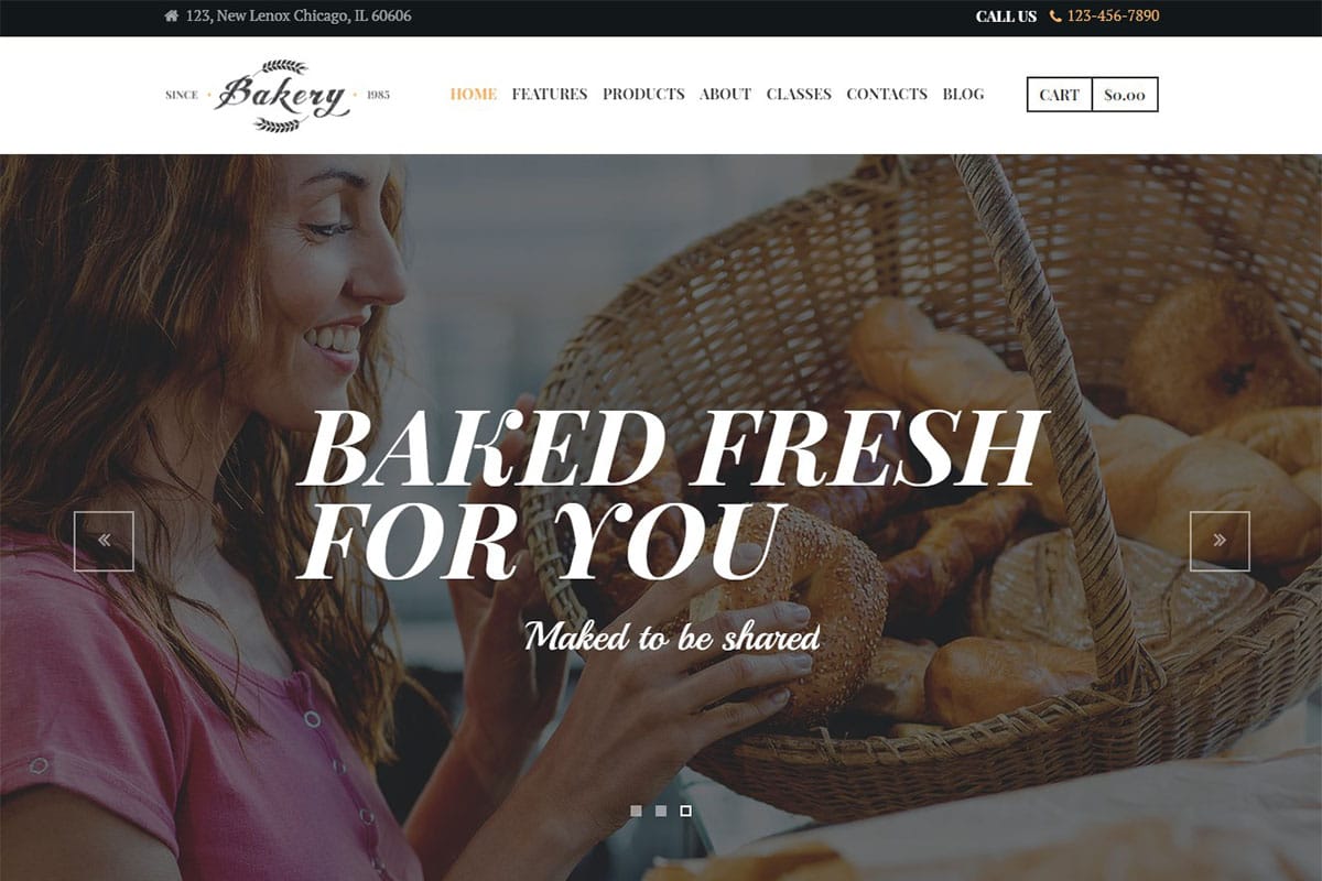 Bakery | Bakery, Cakery & Food WordPress Theme Website Template