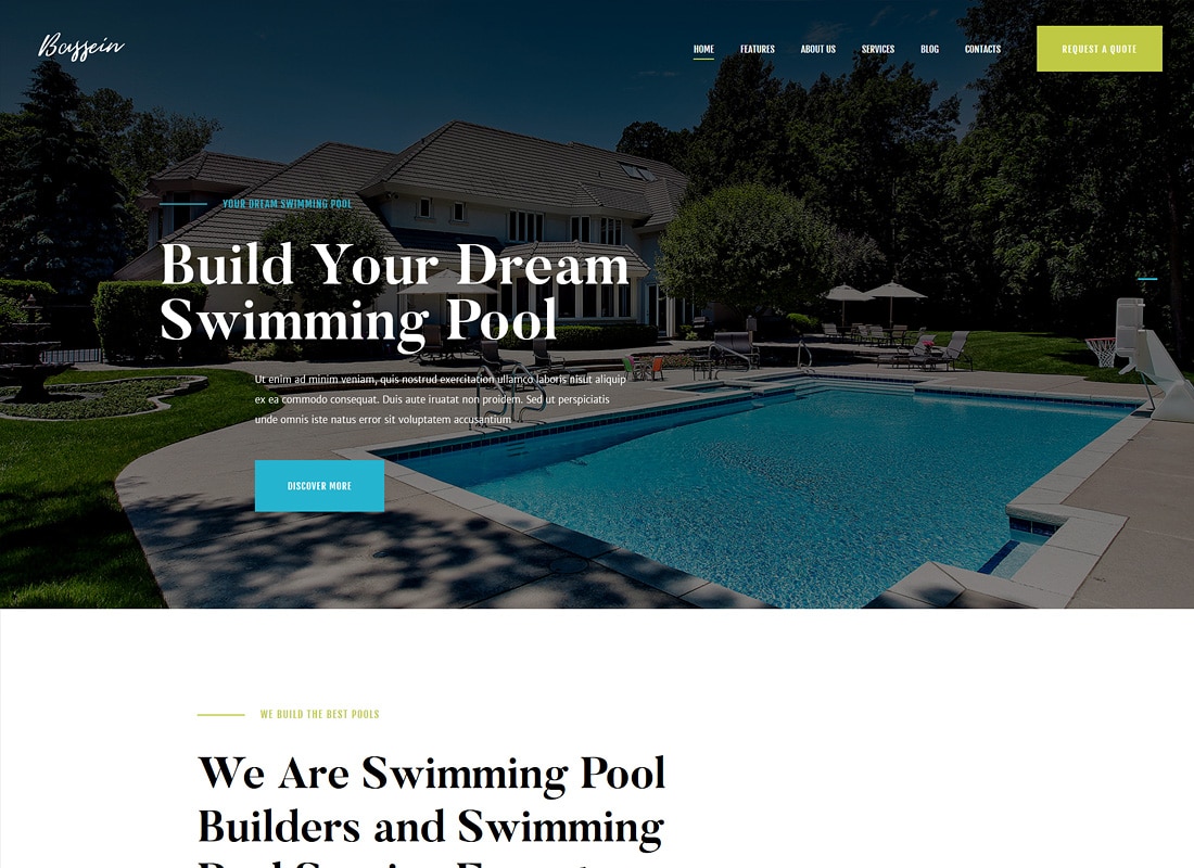 Bassein | Swimming Pool Cleaning & Maintenance Service WordPress Theme Website Template
