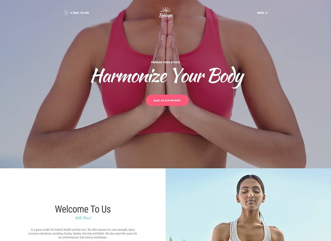 BeYoga | Yogastudio & Gym WordPress Theme Website Template