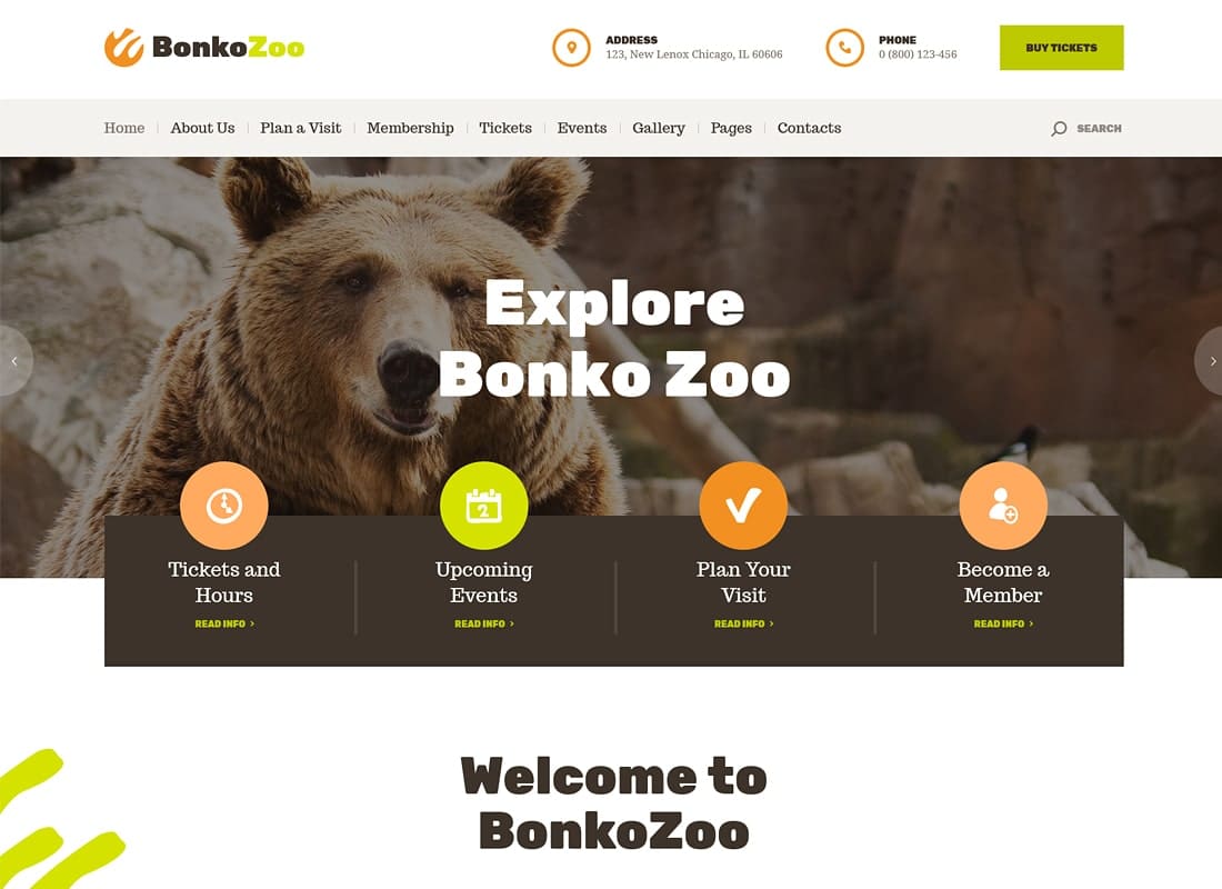 Bonko | Safari & Zoo WordPress Theme Website Template