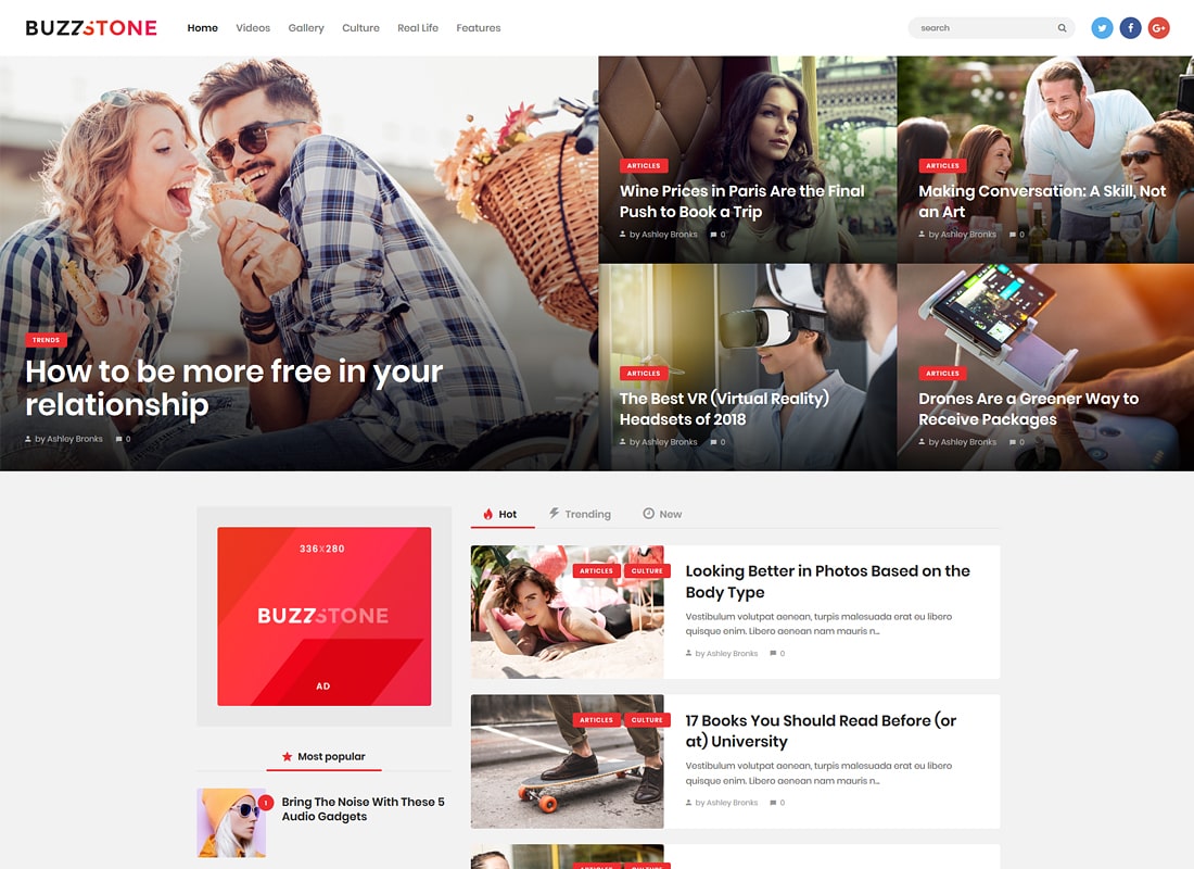 Buzz Stone | Magazine & Viral Blog WordPress Theme Website Template