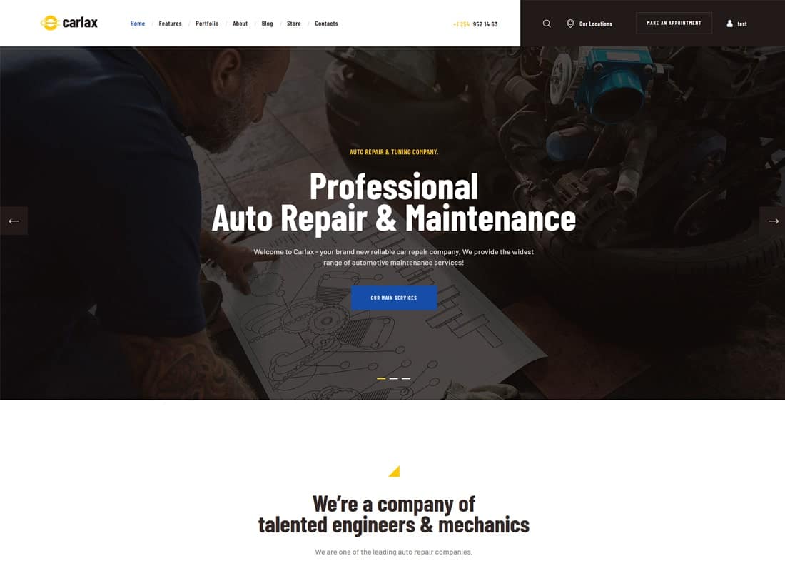 Carlax | Car Parts Store & Auto Service WordPress Theme Website Template