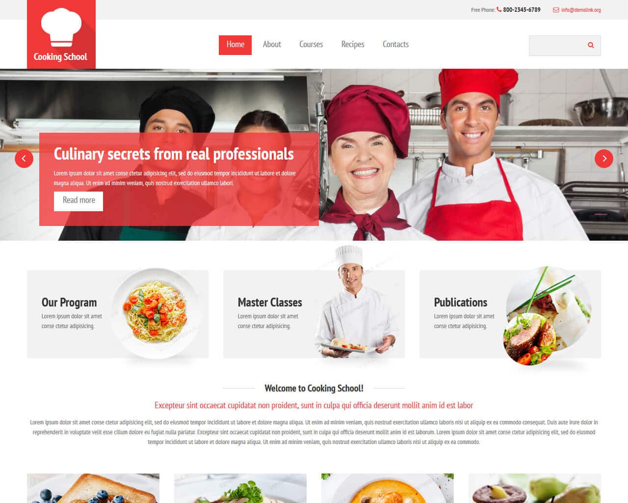 Cooking School Website Template
