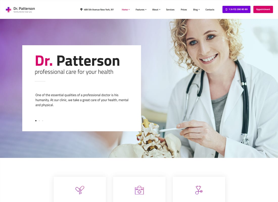 Dr.Patterson | Medicine & Healthcare WordPress Theme Website Template