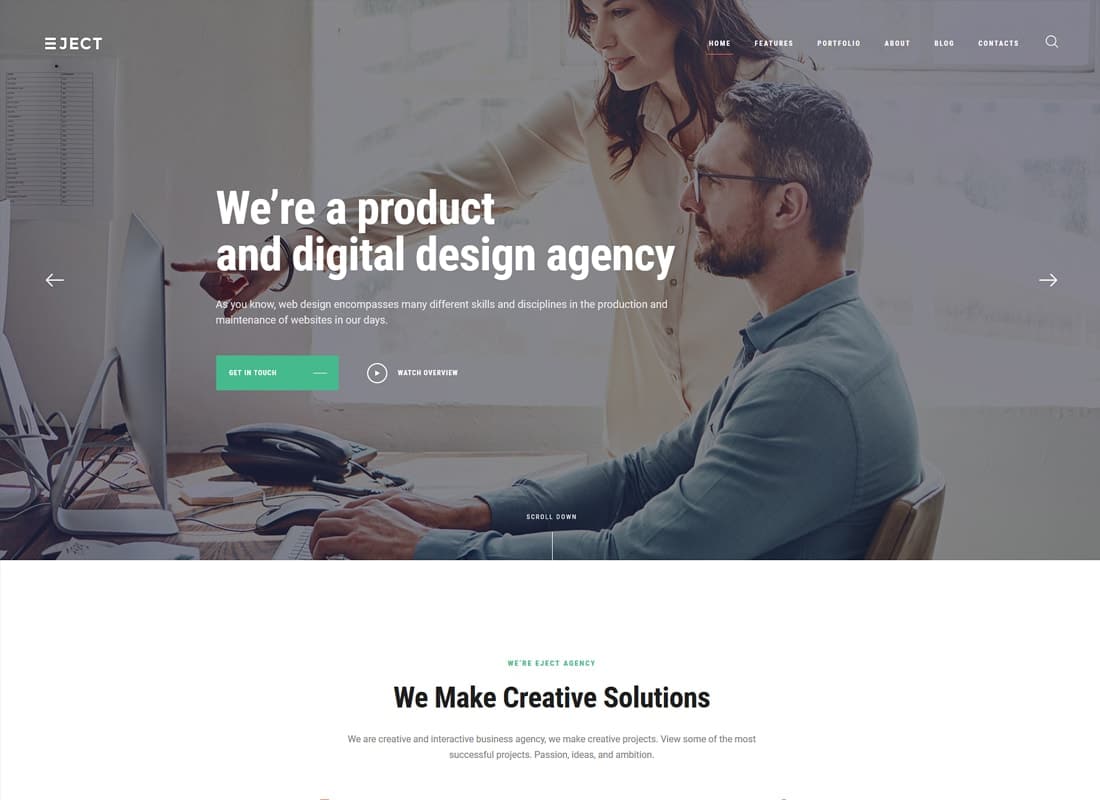 Eject | Web Studio & Creative Agency WordPress Theme Website Template