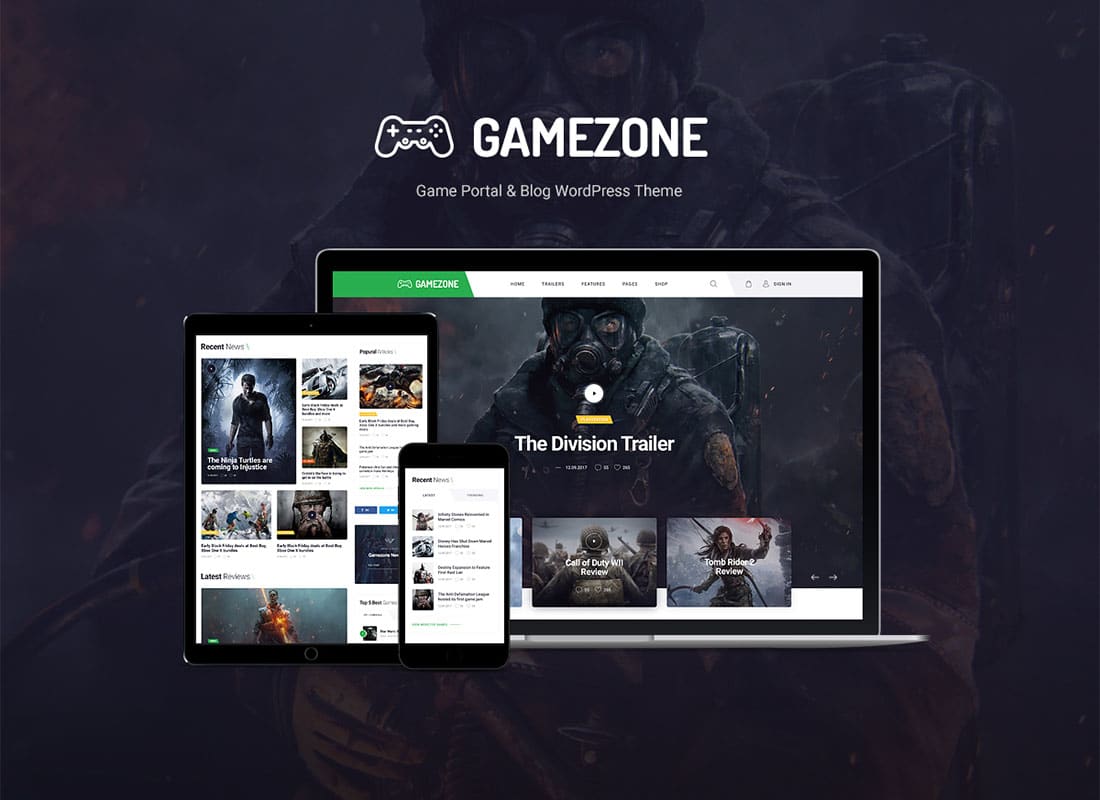 Gamezone | Video Gaming Blog & Esports Store WordPress Theme Website Template