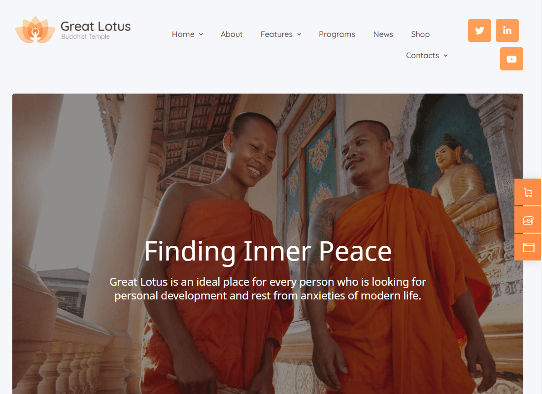 Great Lotus - Buddhist Temple Template Kit Website Template