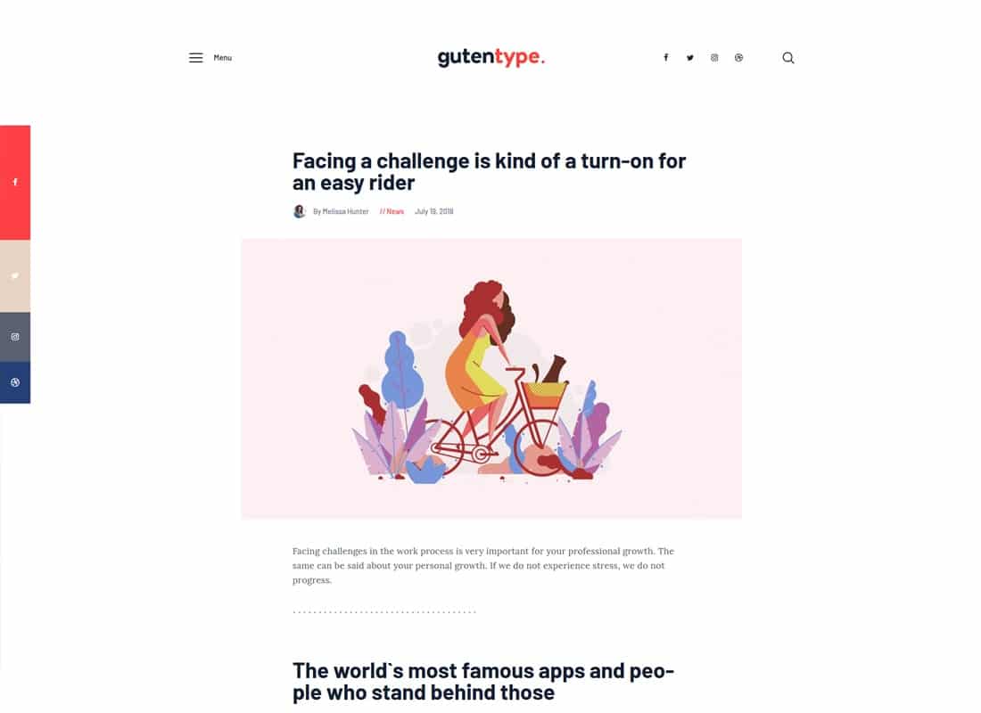 Gutentype | 100% Gutenberg WordPress Theme for Modern Blog   Website Template