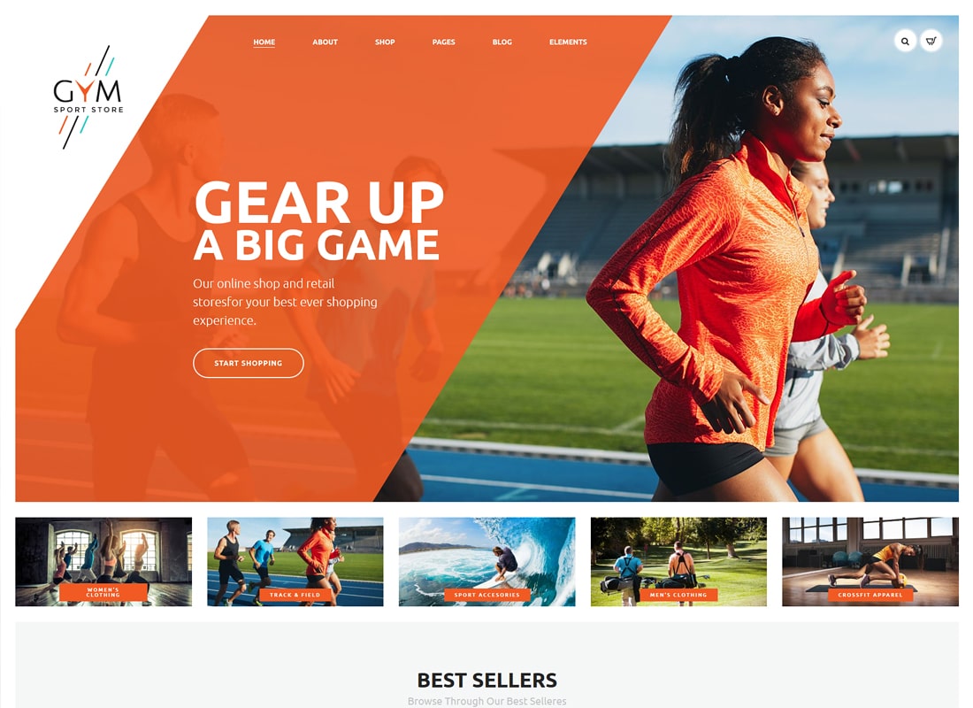 GYM | Sports Clothing & Equipment Store WordPress Theme Website Template
