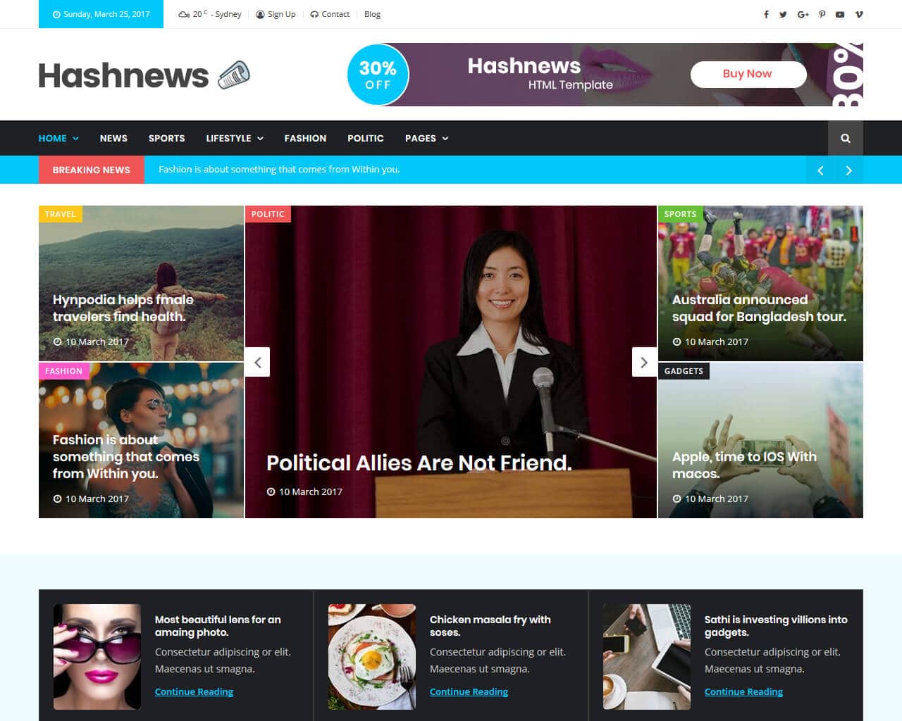 Hashnews Website Template