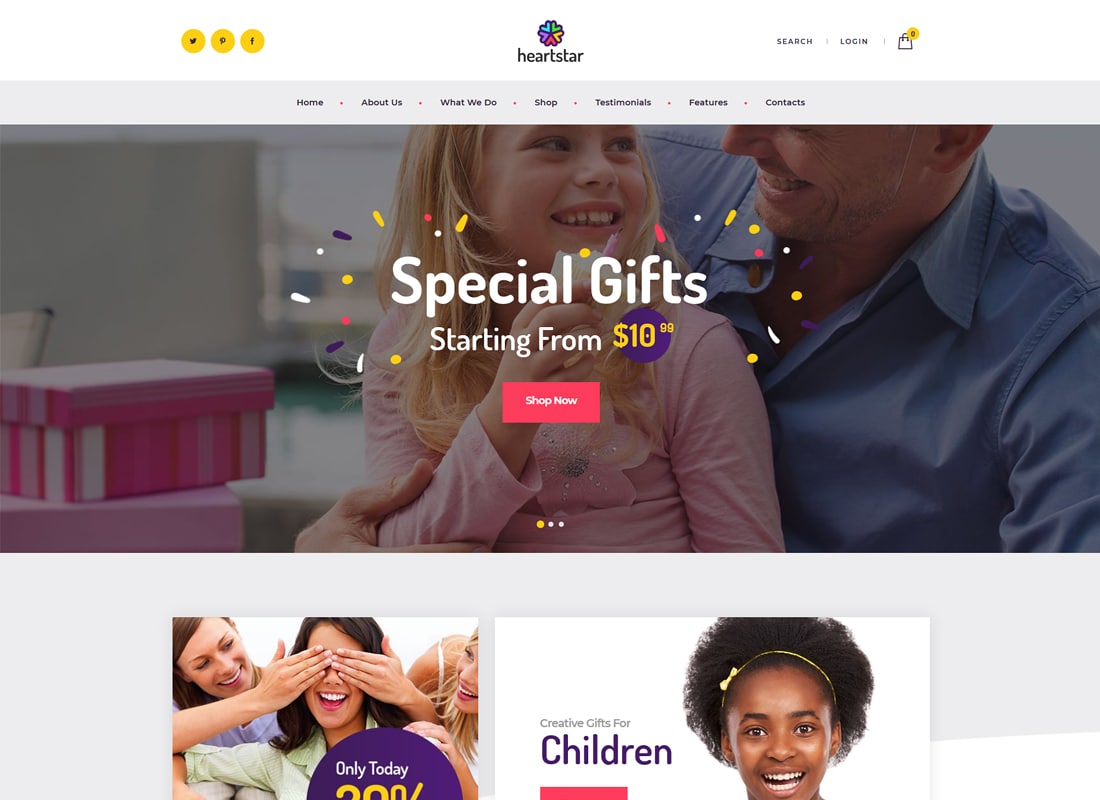 HeartStar | Gift Shop & Event WordPress Theme   Website Template