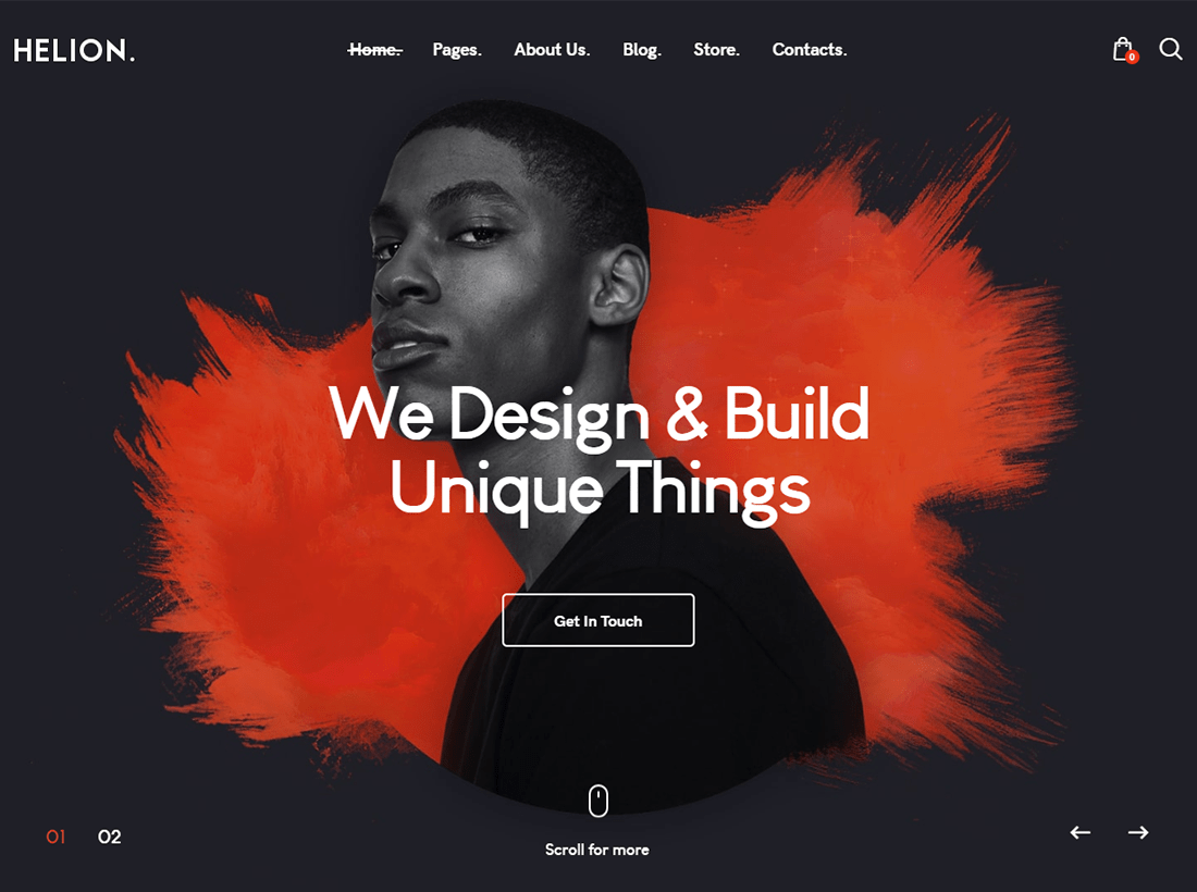 Helion | Personal Creative Portfolio WordPress Theme + Store Website Template