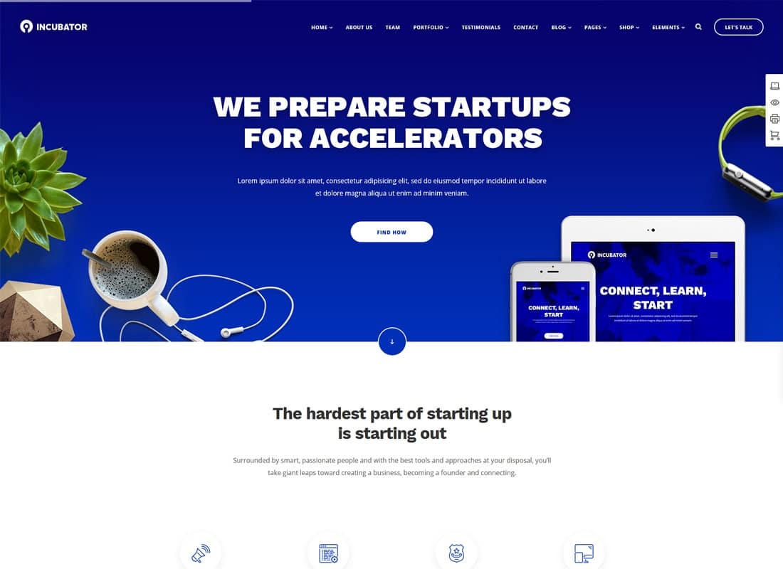 Incubator - WordPress Startup Business Theme Website Template