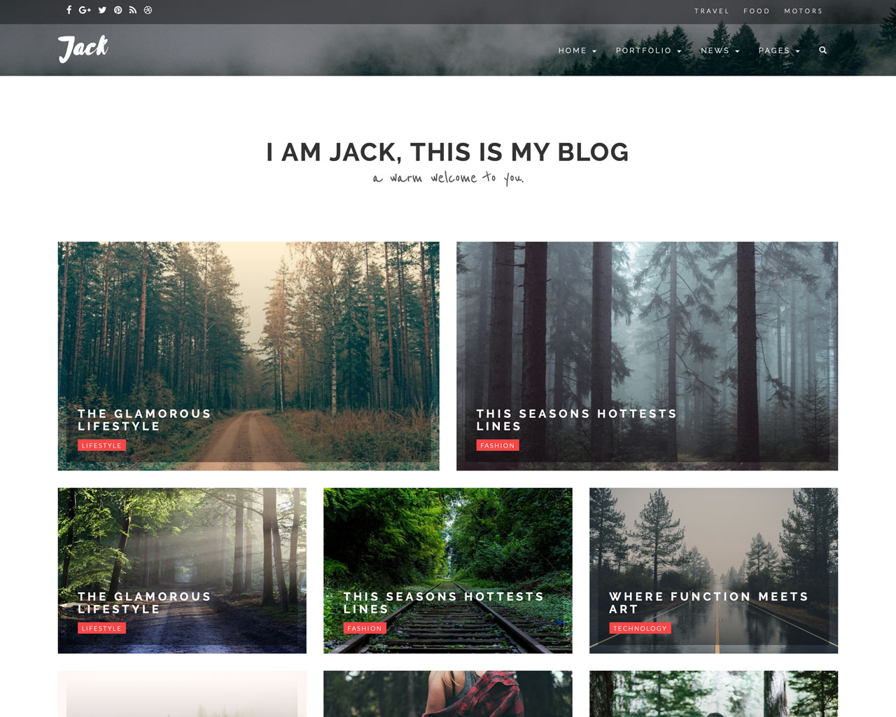 Jack – Clean Modern Blogging & Photography Bootstrap Template