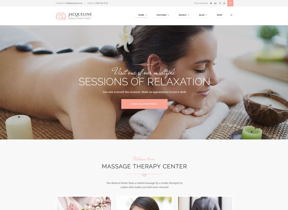 Jacqueline | Spa & Massage Salon WordPress Theme Website Template
