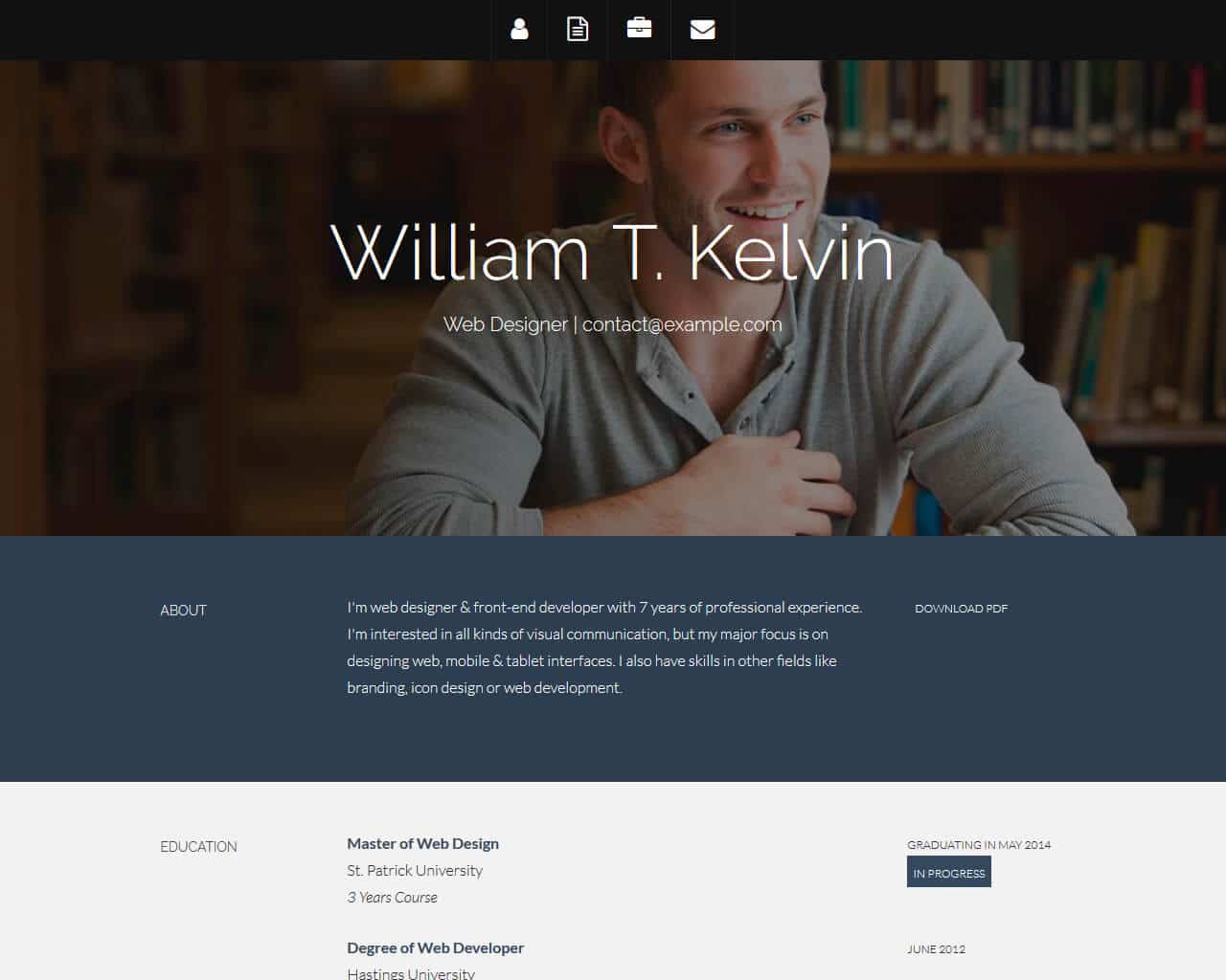 Kelvin – Bootstrap Resume Template