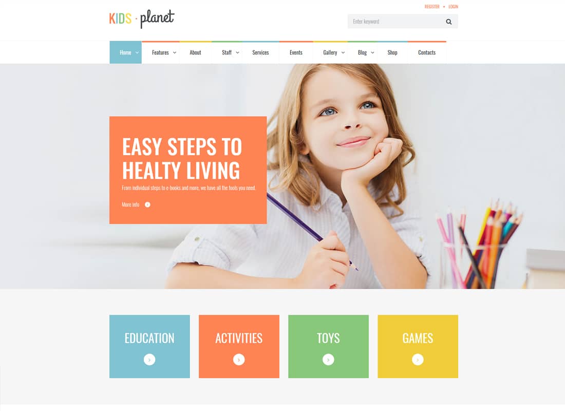Kids Planet - A Multipurpose Children WordPress Theme for Kindergarten and Playgroup Website Template