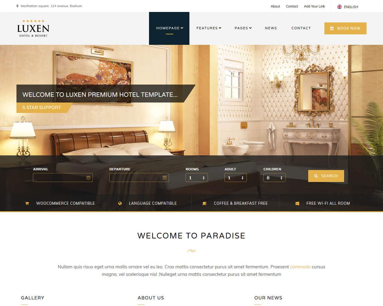 5 Star Hotel Website Templates Free Download