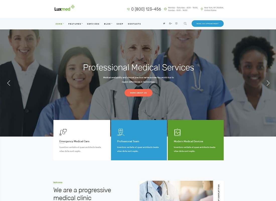 LuxMed | Medicine & Healthcare WordPress Theme Website Template