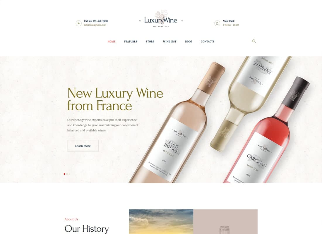Luxury Wine | Liquor Store & Vineyard WordPress Theme + Shop Website Template