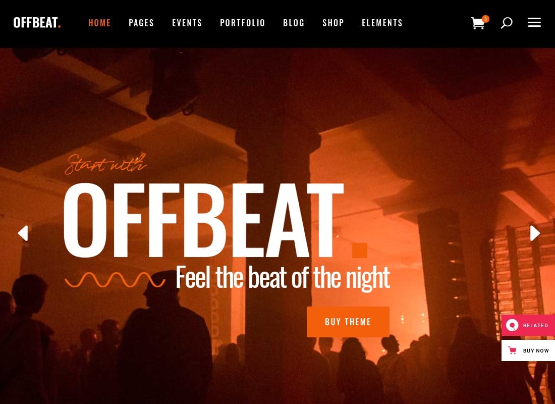 Offbeat - Nightlife, Pubs and Bars Theme Website Template