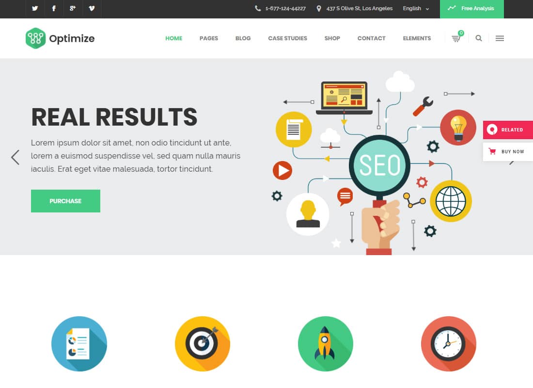 Optimize | SEO, Digital Marketing and Social Media Theme Website Template