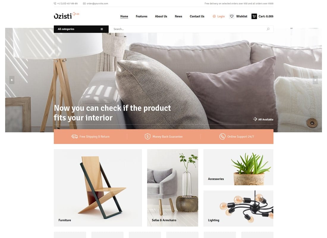 Ozisti | A Multi-Concept WooCommerce WordPress Theme Augmented Reality Store Ready Website Template