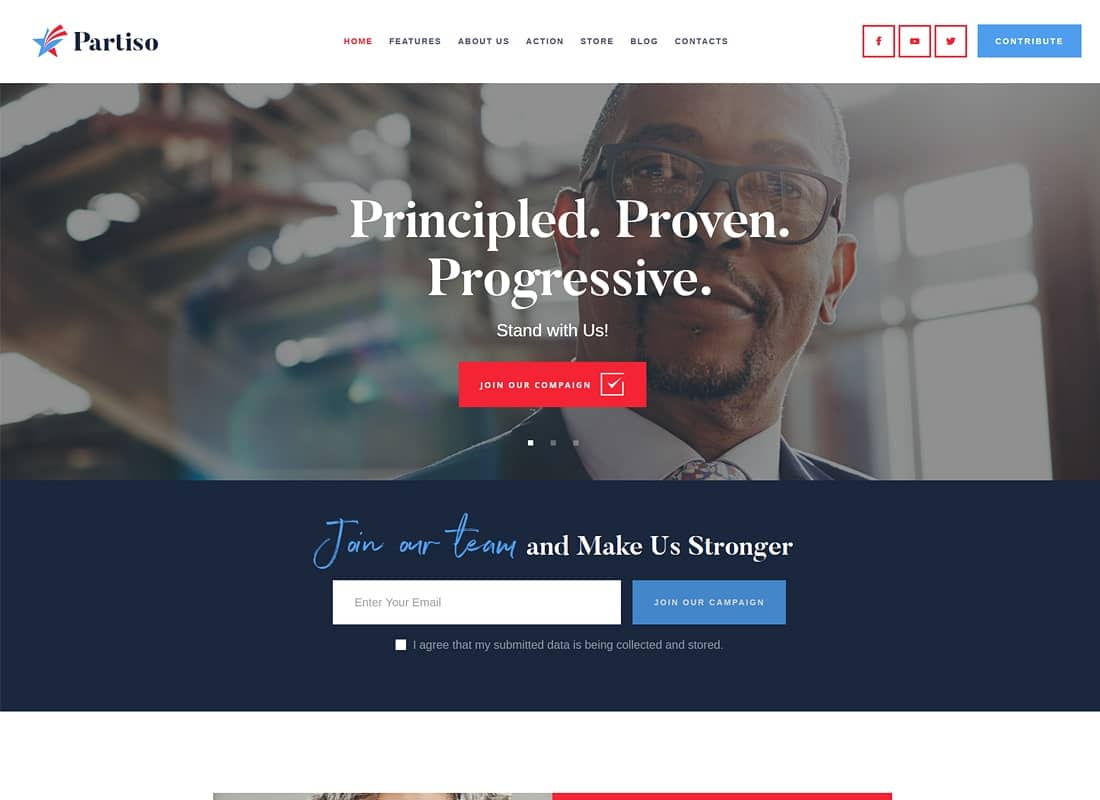 Partiso | Political WordPress Theme for Party & Candidate Website Template