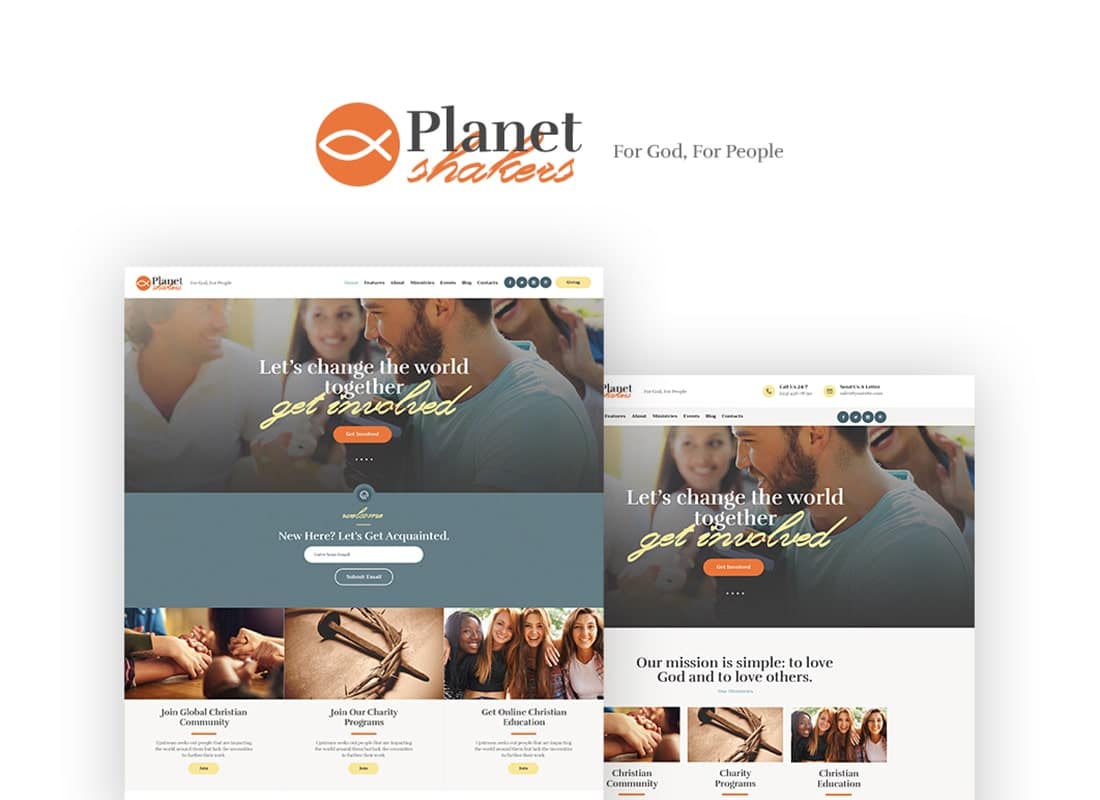 Planet Shakers | Church & Religion WordPress Theme Website Template