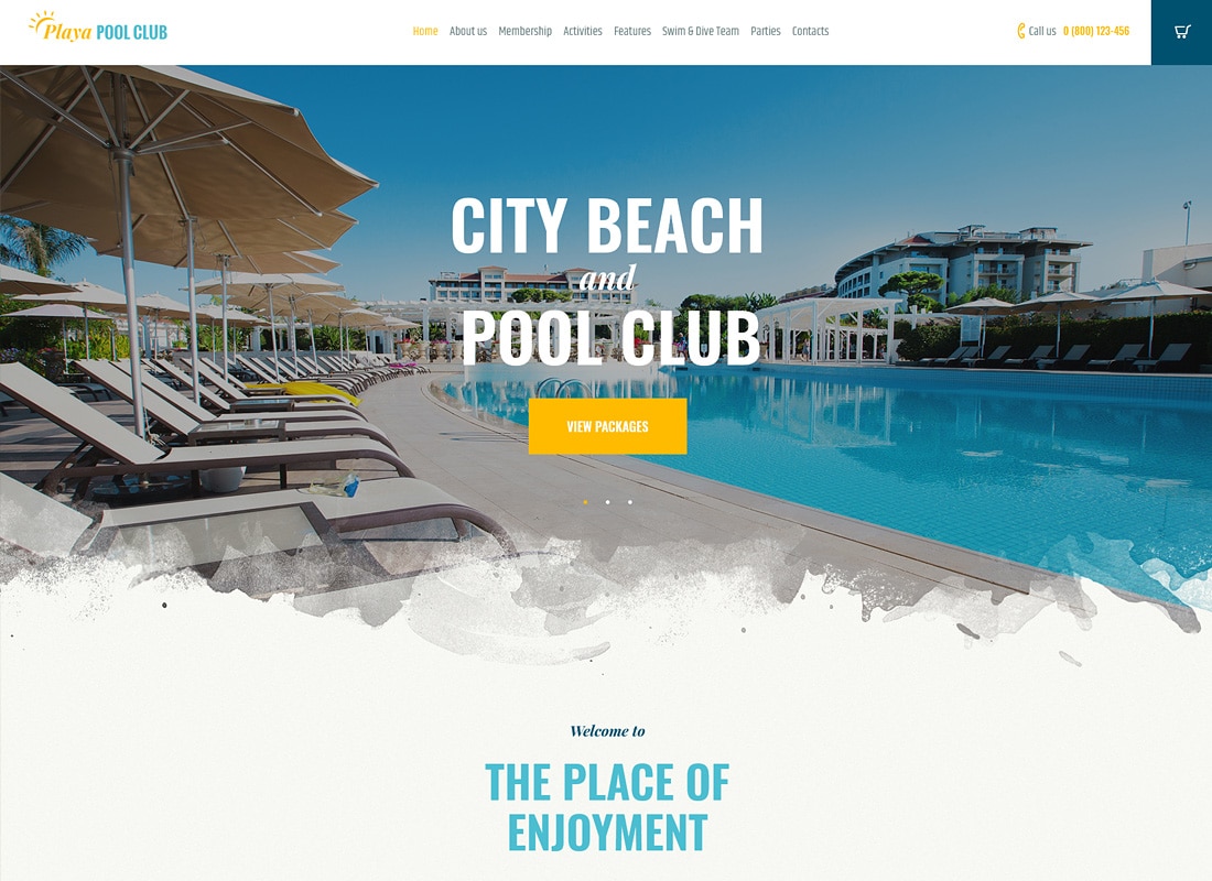 Playa | City and Private Beach & Pool Club WordPress Theme  Website Template