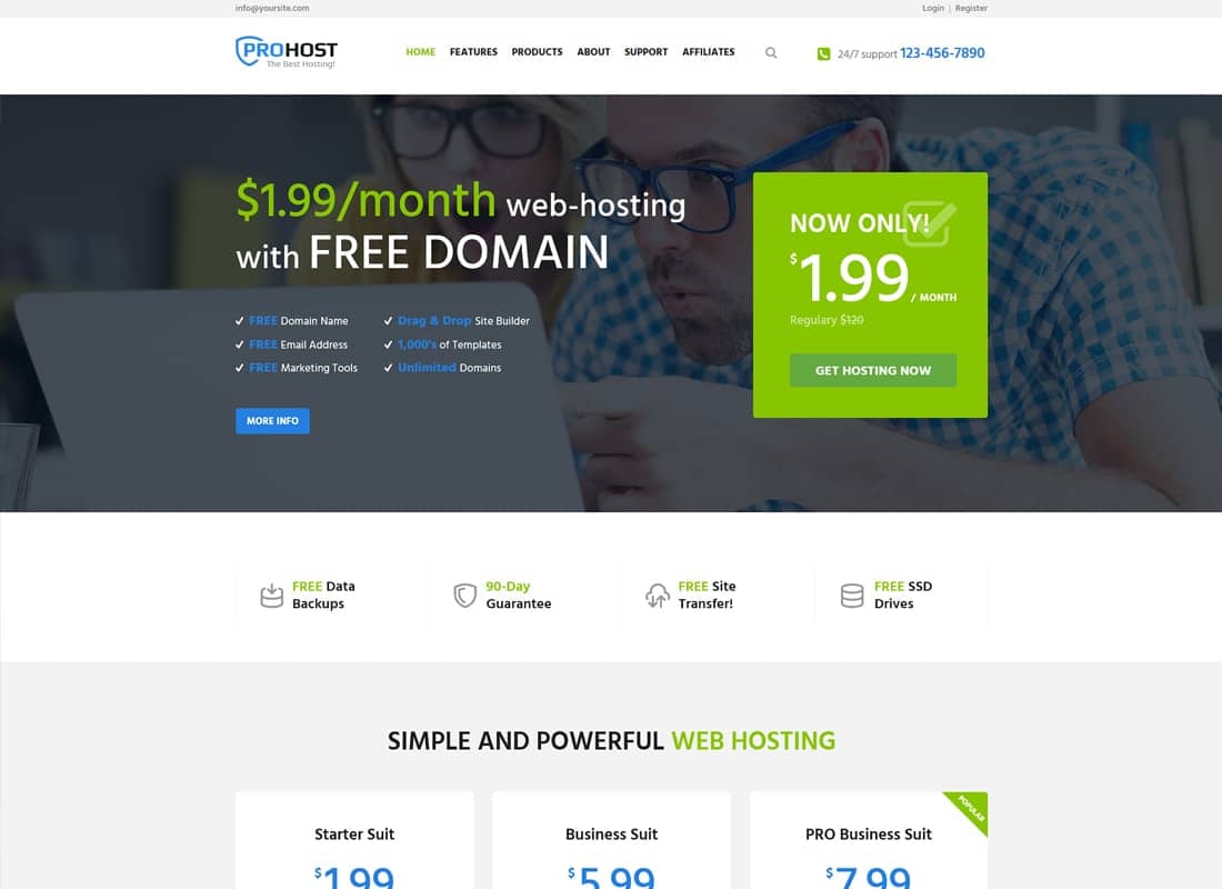 ProHost - A Trendy Hosting & Technology WordPress Theme Website Template