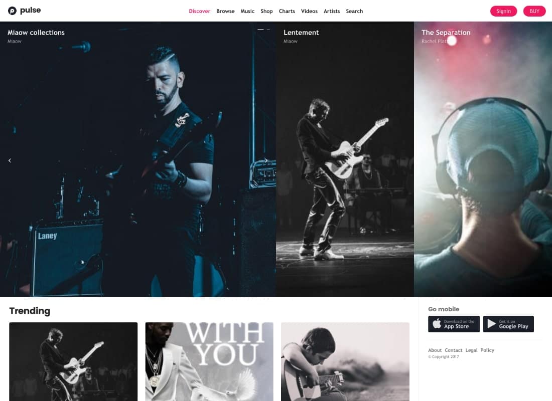 pulse - Music, Audio, Radio WordPress Theme Website Template