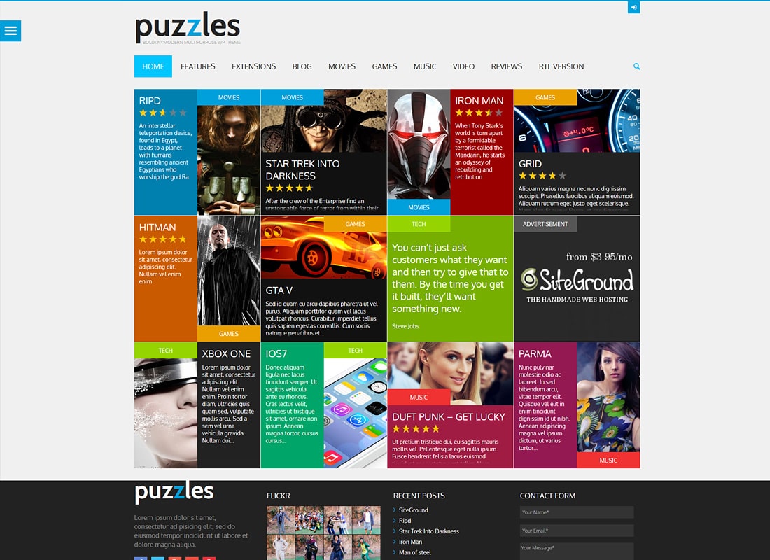 Puzzles | WP Magazine / Review with Store WordPress Theme + RTL Website Template