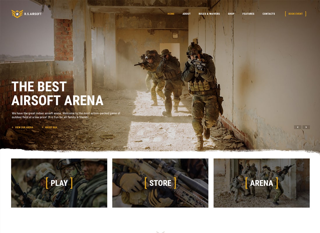 Raider Spirit | Airsoft Club & Paintball WordPress Theme Website Template